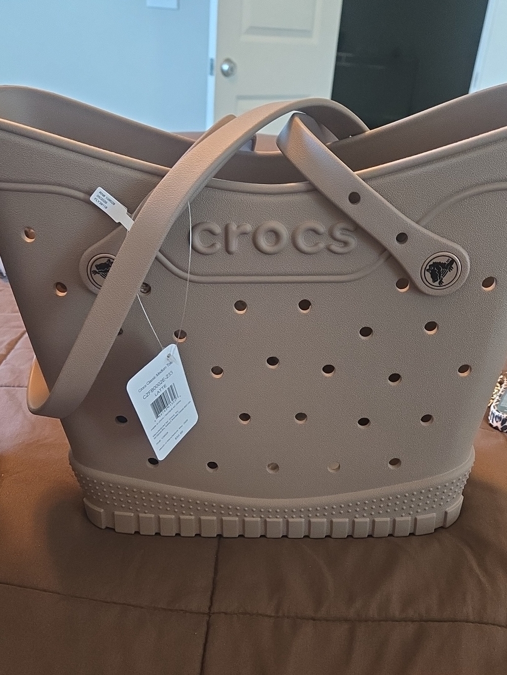 CROCS Women's Medium Tote in Latte Color